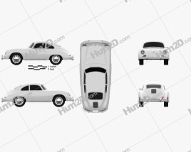 Porsche 356A coupe 1959 car clipart