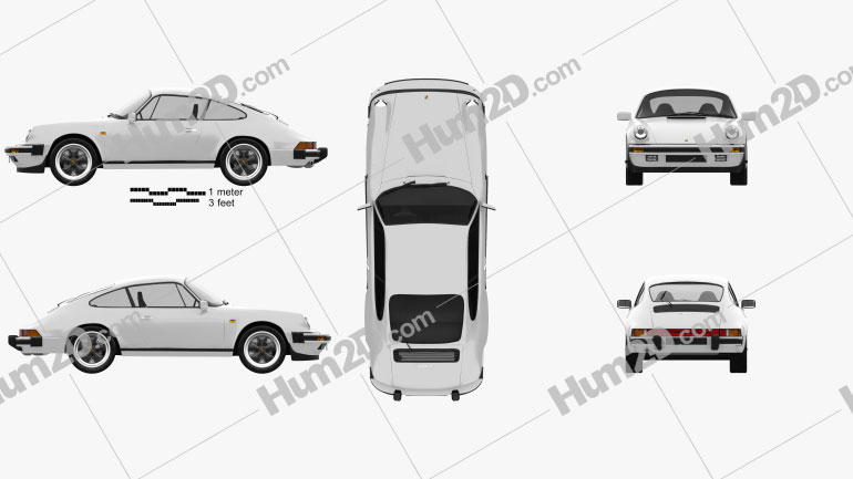 Porsche 911 Carrera Coupe 1987 Blueprint