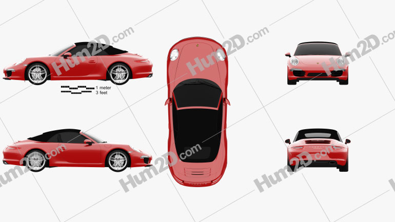 Porsche 911 Carrera Cabriolet 2012 car clipart