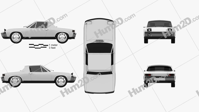 Porsche 914 1972 car clipart