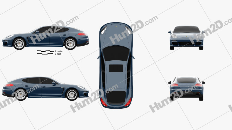 Porsche Panamera 4S 2014 car clipart