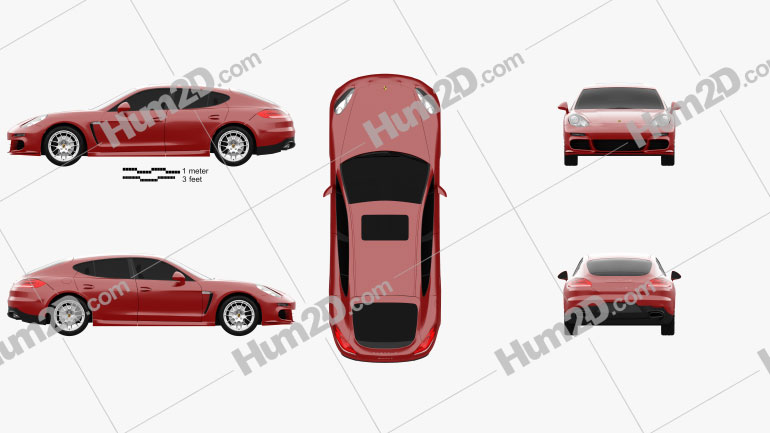 Porsche Panamera 4 2014 car clipart