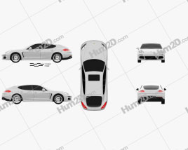 Porsche Panamera S E-Hybrid 2014 car clipart