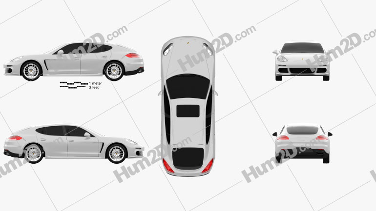 Porsche Panamera S E-Hybrid 2014 Blueprint