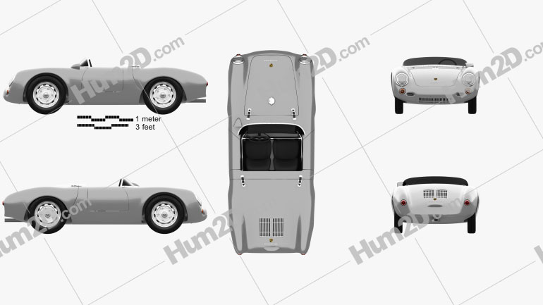 Porsche 550 spyder 1953 car clipart