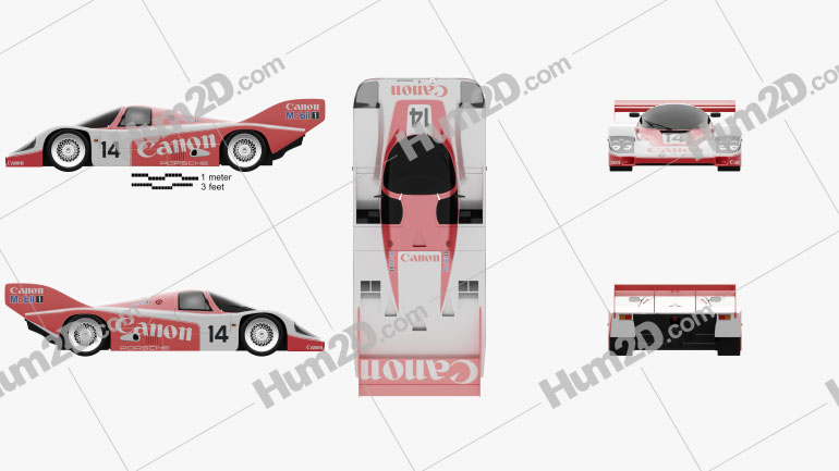 Porsche 956 C 1984 car clipart