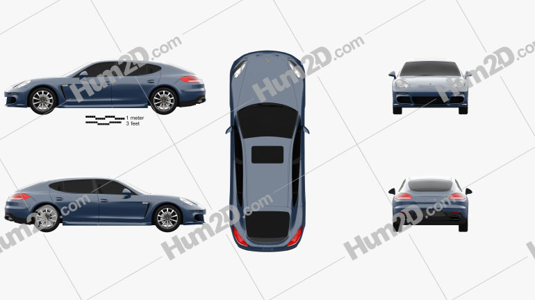 Porsche Panamera 4S Executive 2014 car clipart