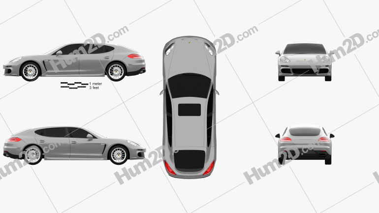 Porsche Panamera Turbo Executive 2014 car clipart