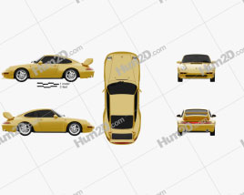 Porsche 911 Carrera RS Clubsport (993) 1995 car clipart