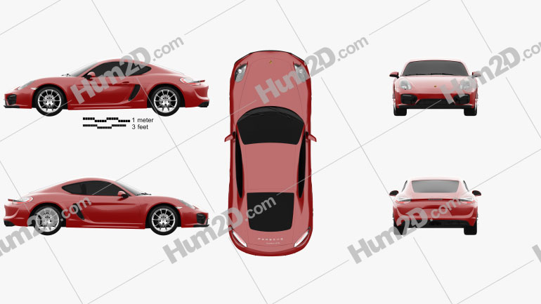 Porsche Cayman GTS 2014 Blueprint