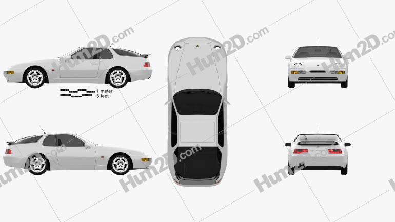 Porsche 968 1991 Blueprint