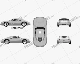 Porsche 550 Vintech coupe 2012 car clipart