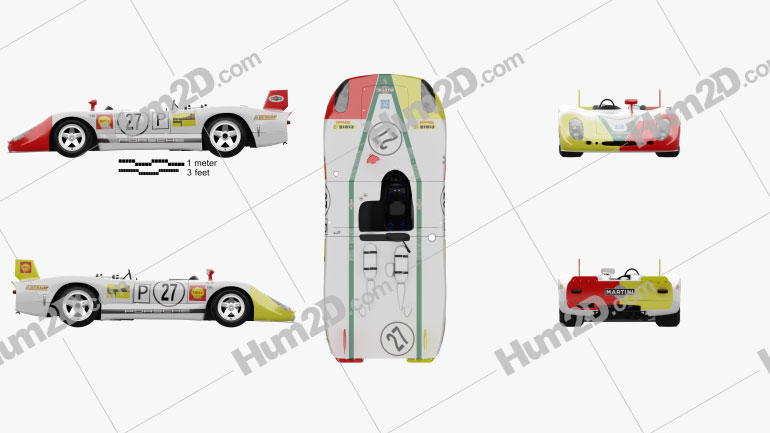 Porsche 908/02 Flunder Spyder 1969 car clipart