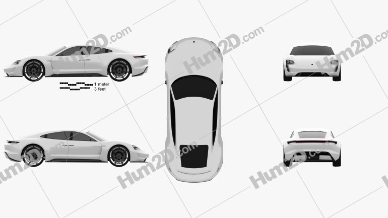 Porsche Mission E 2015 car clipart