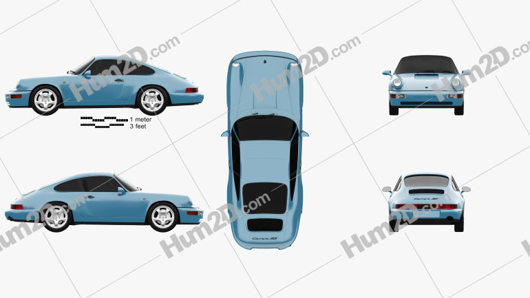 Porsche 911 Carrera RS Coupe (964) 1992 Blueprint