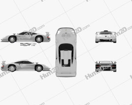 Porsche 911 GT1 Stradale (993) 1996 car clipart