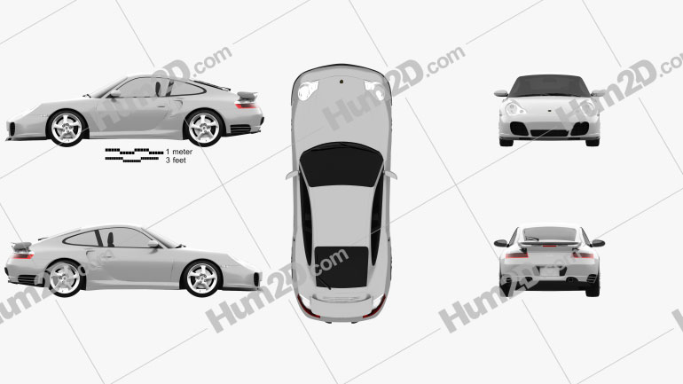 Porsche 911 Turbo Coupe (996) 2000 car clipart