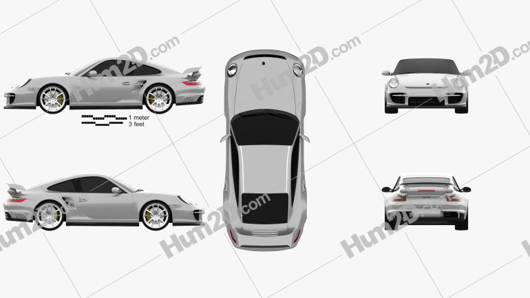 Porsche 911 GT2 (997) 2007 Blueprint
