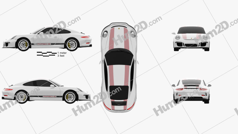Porsche 911 R (991) 2017 Blueprint