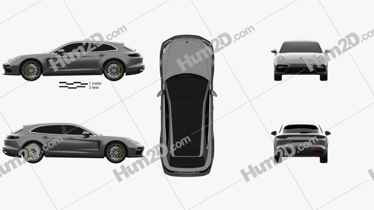 Porsche Panamera Sport Turismo Turbo 2017 car clipart