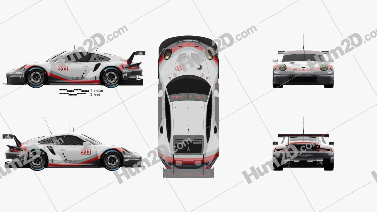 Porsche 911 Carrera (991) RSR 2017 car clipart