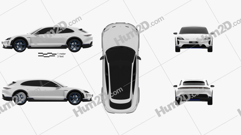 Porsche Mission E Cross Turismo 2018 car clipart