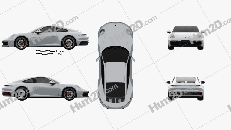 Porsche 911 Carrera 4S coupe 2019 car clipart