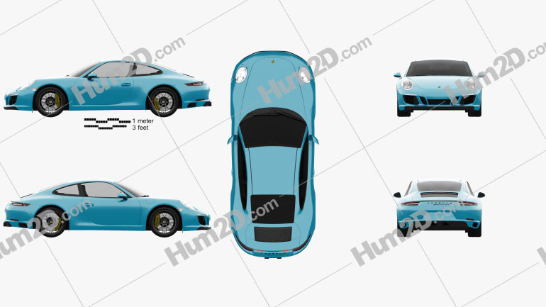 Porsche 911 Carrera GTS coupe 2017 Blueprint