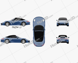 Porsche 911 Carrera 4 Cabriolet 2012 car clipart