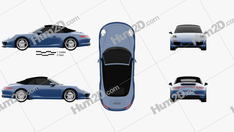 Porsche 911 Carrera 4 Kabriolett 2012 car clipart