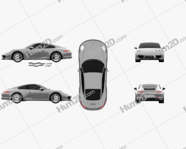Porsche 911 Carrera 4 coupe 2012 car clipart