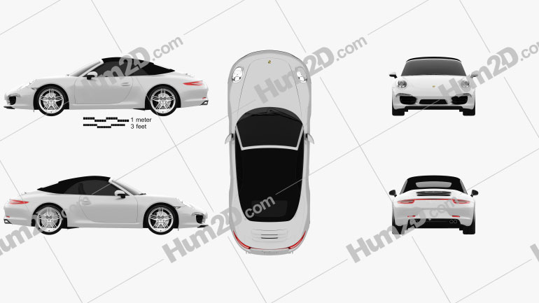 Porsche 911 Carrera 4 S Cabriolet 2012 Blueprint