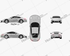 Porsche 911 Carrera 4 S coupe 2012 car clipart