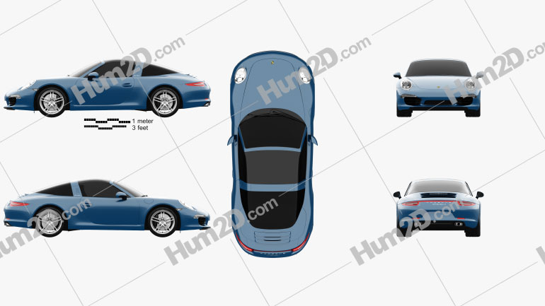 Porsche 911 Targa 4 2014 car clipart