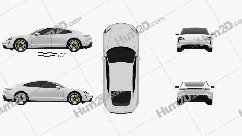 Porsche Taycan Turbo S 2020 car clipart