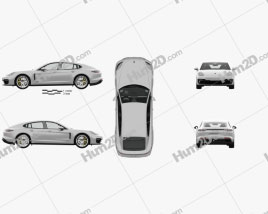 Porsche Panamera GTS with HQ interior 2019 car clipart