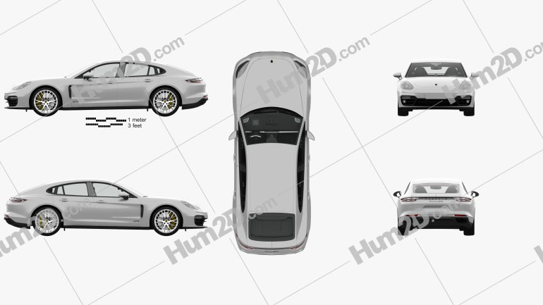 Porsche Panamera GTS with HQ interior 2019 car clipart