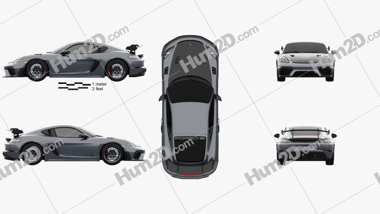 Porsche Cayman 718 GT4 RS 2022 car clipart