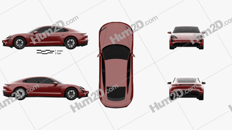 Porsche Taycan GTS 2021 Blueprint