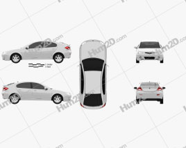 Proton Gen-2 hatchback 2012 car clipart