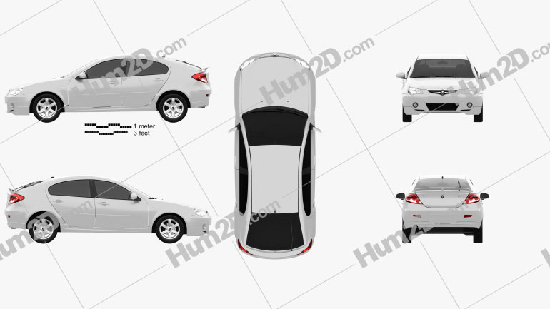 Proton Gen-2 hatchback 2012 car clipart