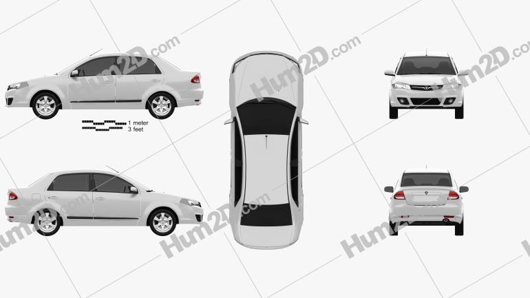 Proton Saga FLX 2012 Clipart Bild