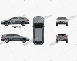 Qoros 3 estate 2014 car clipart