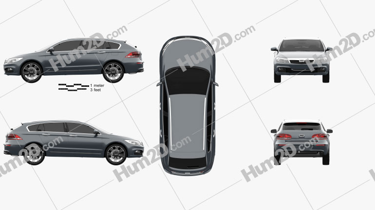 Qoros 3 estate 2014 car clipart