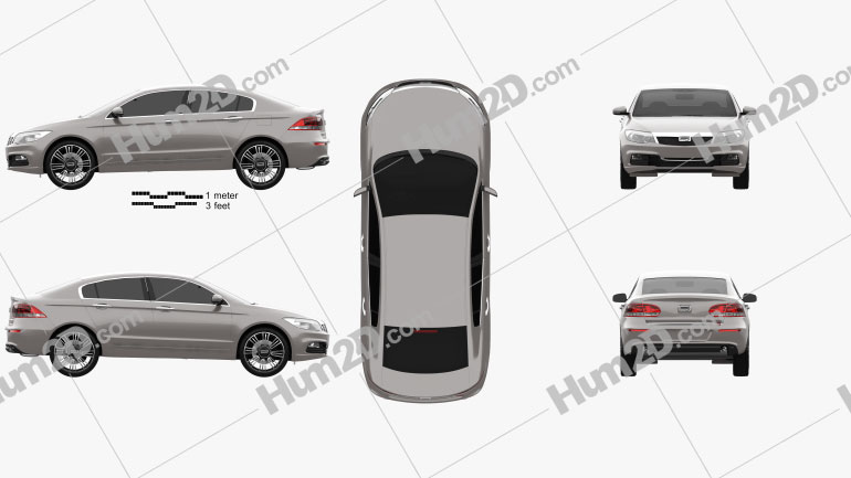 Qoros 3 sedan 2014 car clipart