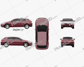 Qoros 3 hatchback 2014 car clipart