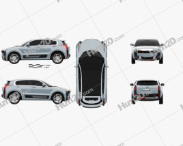 Qoros 2 SUV PHEV 2015 car clipart