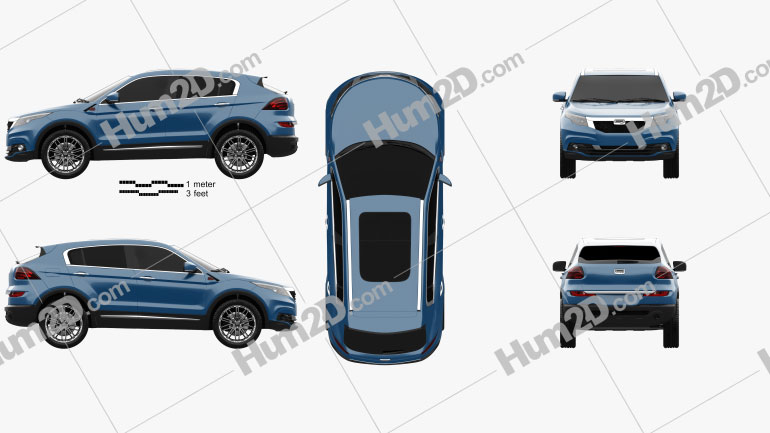 Qoros 5 SUV 2016 car clipart