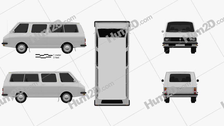 RAF 2203 Latvija 1975 Blueprint