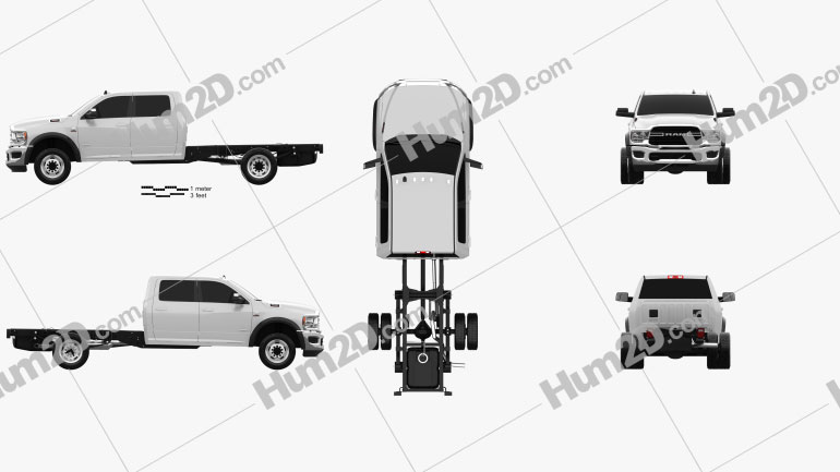 Ram 3500 Crew Cab Chassis SLT 2019 Clipart Bild